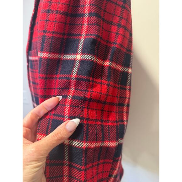 Lebow 100% Cashmere Red Blue Plaid 2 Button Vintage Suit Jacket Size 43 JL - Picture 3 of 16